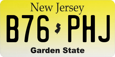 NJ license plate B76PHJ