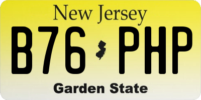 NJ license plate B76PHP