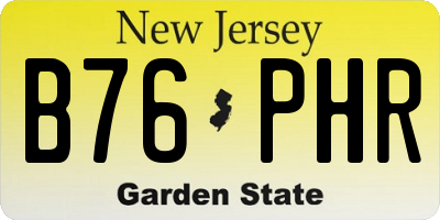 NJ license plate B76PHR