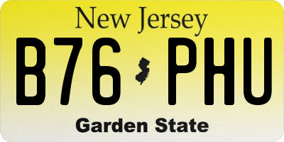 NJ license plate B76PHU
