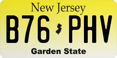 NJ license plate B76PHV