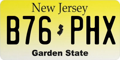 NJ license plate B76PHX