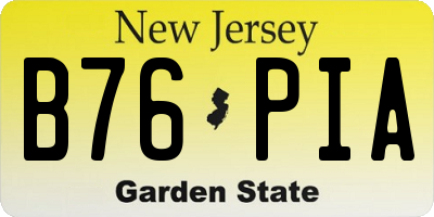 NJ license plate B76PIA