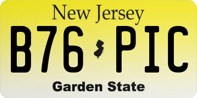 NJ license plate B76PIC