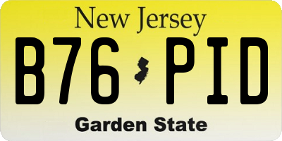 NJ license plate B76PID