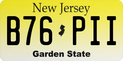 NJ license plate B76PII