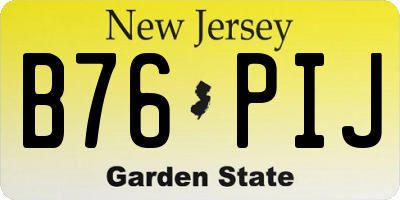NJ license plate B76PIJ