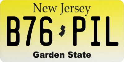 NJ license plate B76PIL
