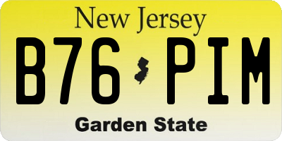NJ license plate B76PIM