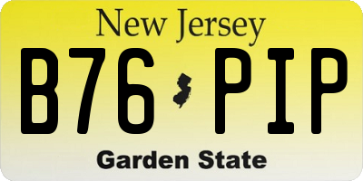 NJ license plate B76PIP