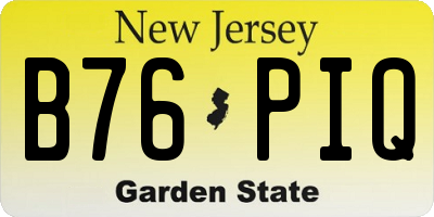 NJ license plate B76PIQ