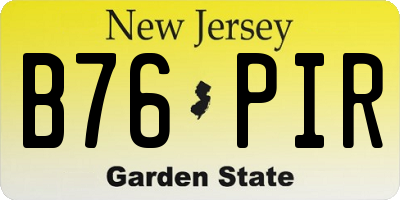 NJ license plate B76PIR