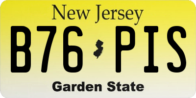 NJ license plate B76PIS