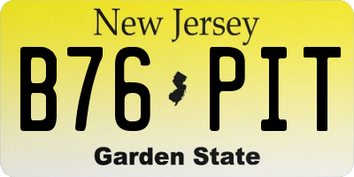 NJ license plate B76PIT