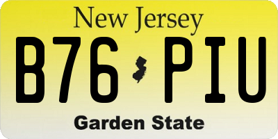 NJ license plate B76PIU