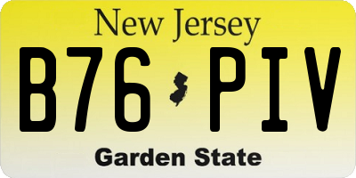 NJ license plate B76PIV