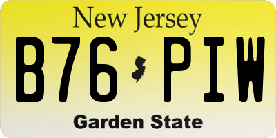 NJ license plate B76PIW