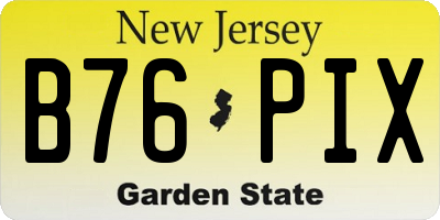 NJ license plate B76PIX