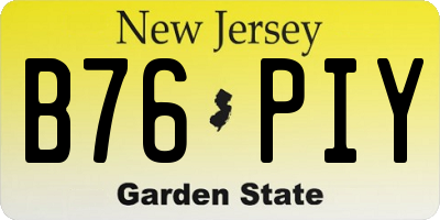 NJ license plate B76PIY