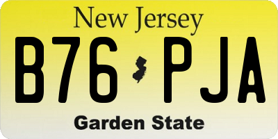NJ license plate B76PJA