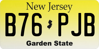 NJ license plate B76PJB