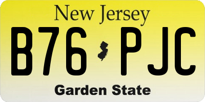 NJ license plate B76PJC
