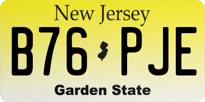NJ license plate B76PJE