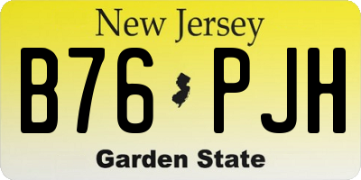 NJ license plate B76PJH