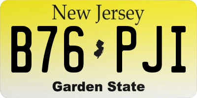 NJ license plate B76PJI