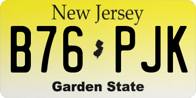 NJ license plate B76PJK