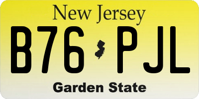 NJ license plate B76PJL