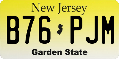 NJ license plate B76PJM