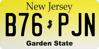 NJ license plate B76PJN