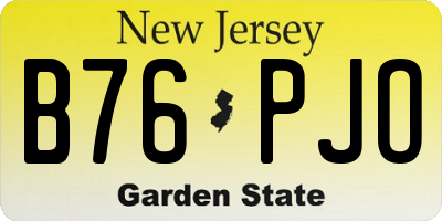 NJ license plate B76PJO