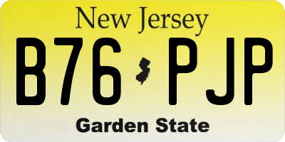 NJ license plate B76PJP