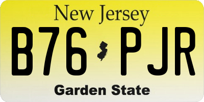 NJ license plate B76PJR