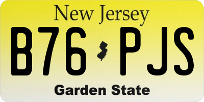 NJ license plate B76PJS