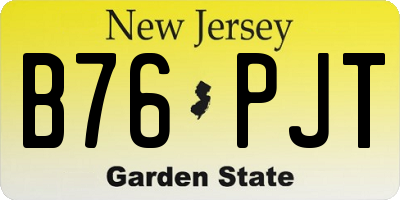 NJ license plate B76PJT