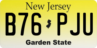 NJ license plate B76PJU