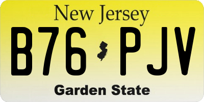 NJ license plate B76PJV