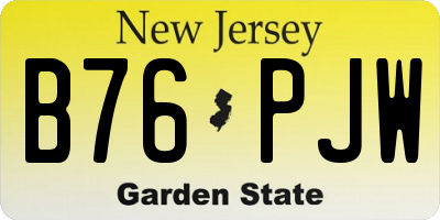 NJ license plate B76PJW