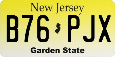 NJ license plate B76PJX