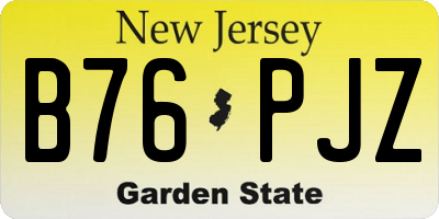 NJ license plate B76PJZ