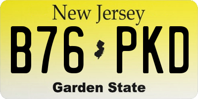 NJ license plate B76PKD