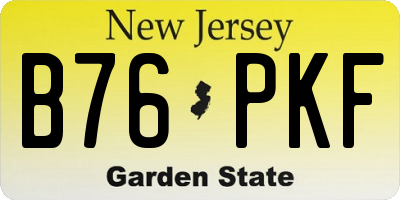 NJ license plate B76PKF