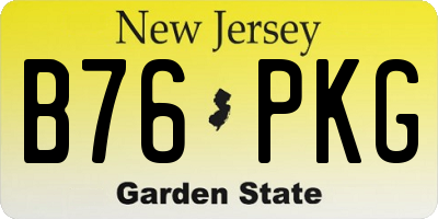 NJ license plate B76PKG