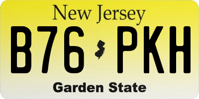 NJ license plate B76PKH