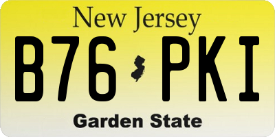 NJ license plate B76PKI