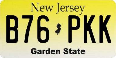 NJ license plate B76PKK