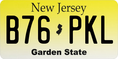 NJ license plate B76PKL
